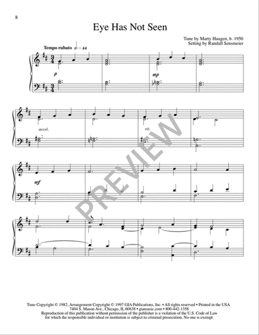 Ten Piano Essays on Tunes of Marty Haugen Piano Solo scores gallery preview page 10