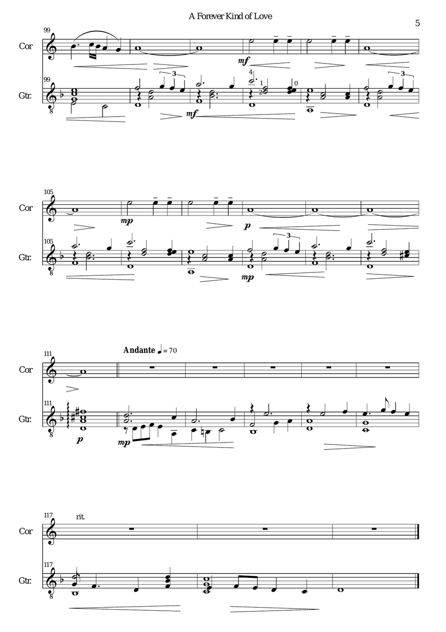 A Forever Kind of Love (Sentimental Duo) for cor anglais and guitar English Horn scores gallery preview page 5