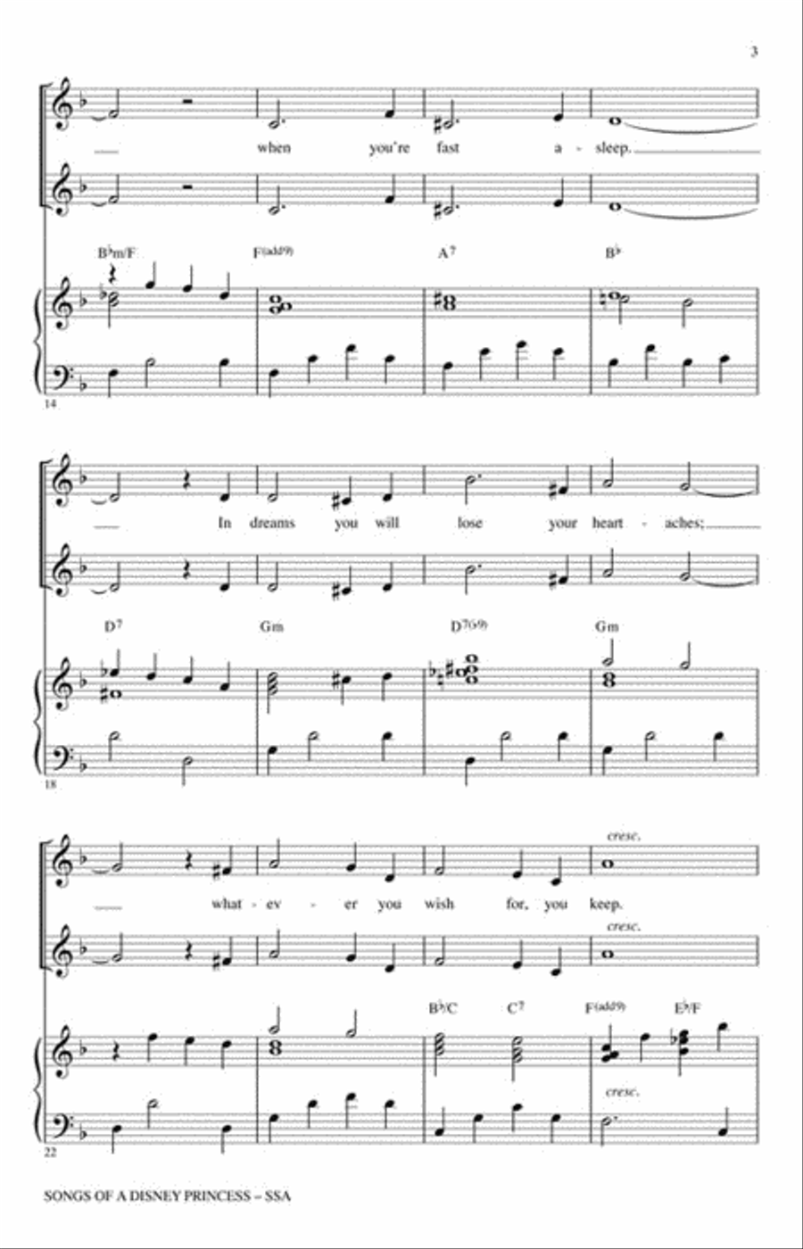 Songs of a Disney Princess (Choral Medley) SSA scores gallery preview page 3