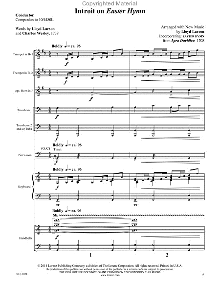 Introit on Easter Hymn - Brass Quintet Score and Parts image number null