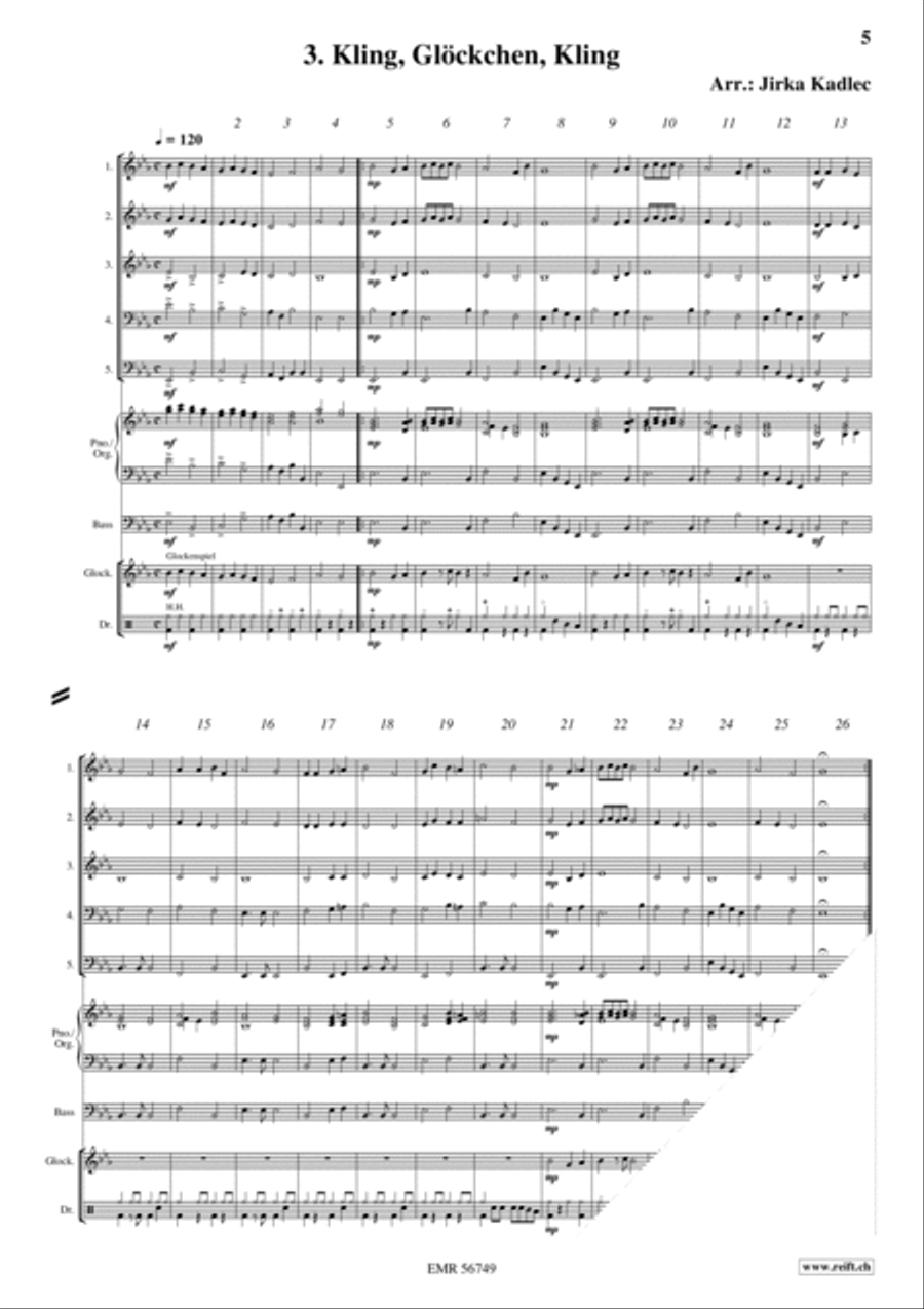 12 Easy Christmas Songs Woodwind Quintet scores gallery preview page 5