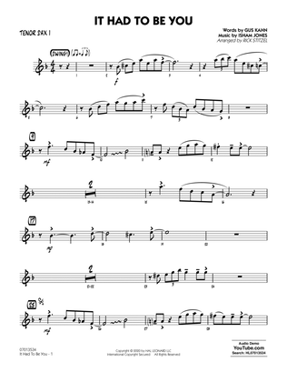 Book cover for It Had to Be You (arr. Rick Stitzel) - Tenor Sax 1