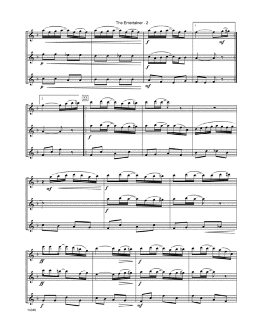 Entertainer, The Flute Trio scores gallery preview page 3