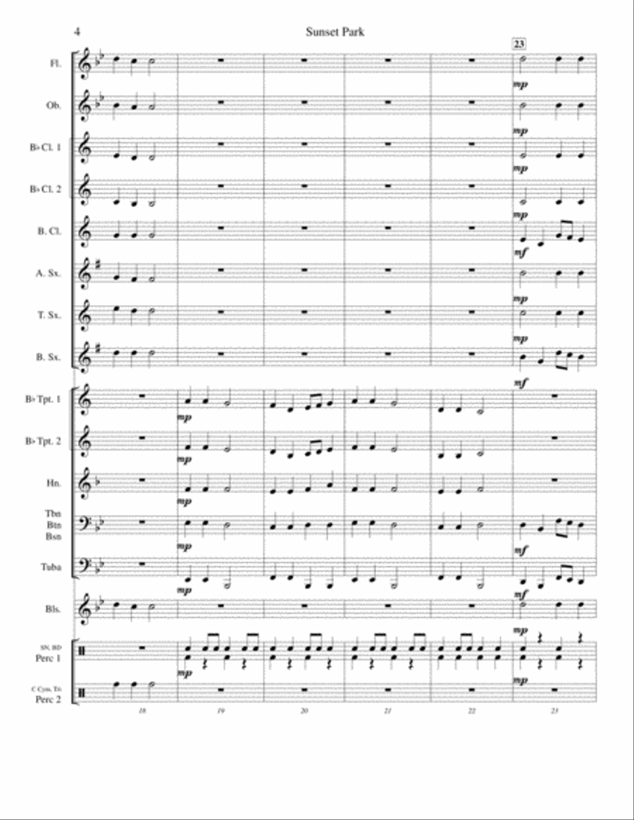 Sunset Park Sunset Park Concert Band scores gallery preview page 4