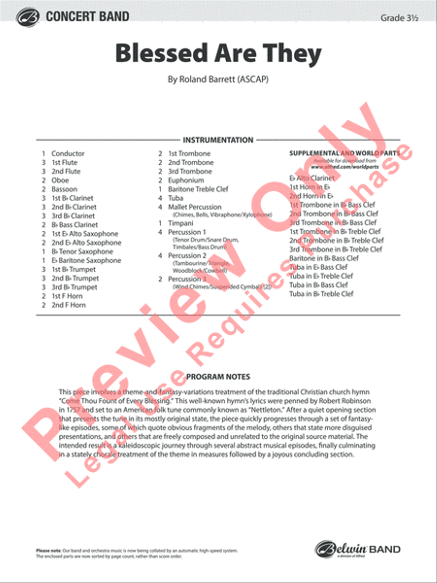 Blessed Are They Concert Band scores gallery preview page 2