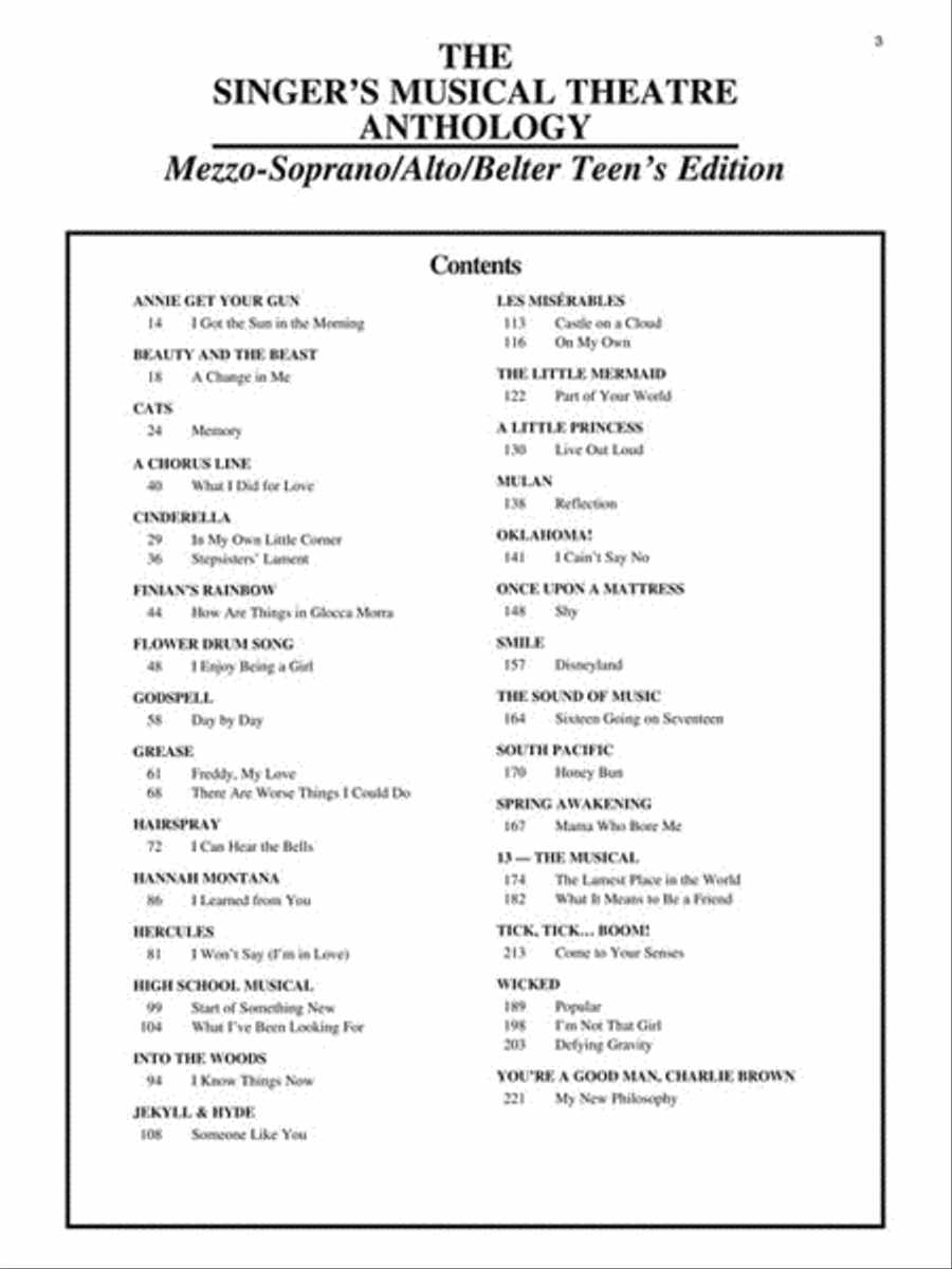 The Singer's Musical Theatre Anthology – Teen's Edition Mezzo-Soprano Voice scores gallery preview page 3