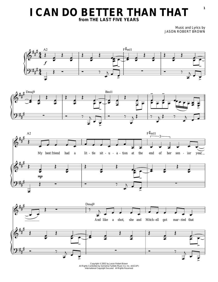 I Can Do Better Than That (from The Last 5 Years) Guitar scores gallery preview page 1
