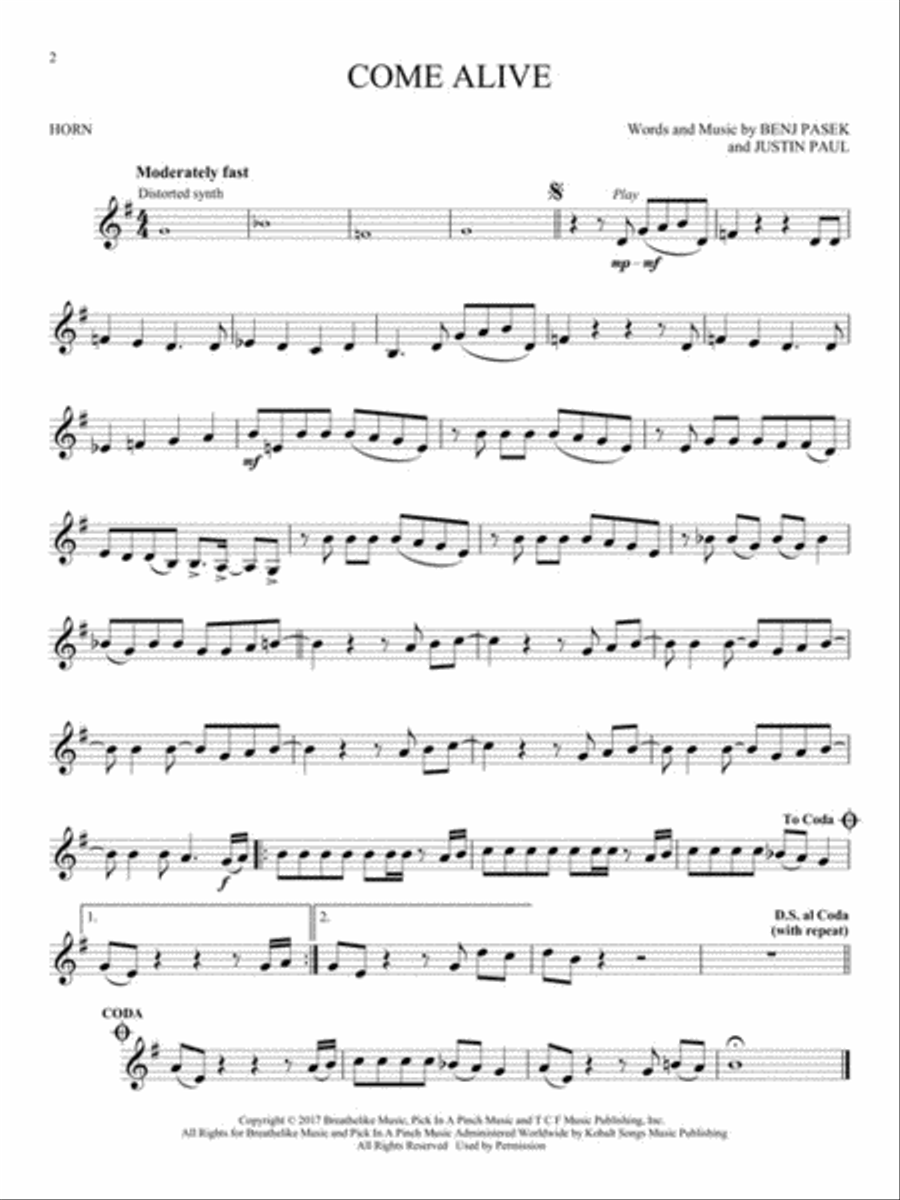 The Greatest Showman The Greatest Showman Horn scores gallery preview page 3