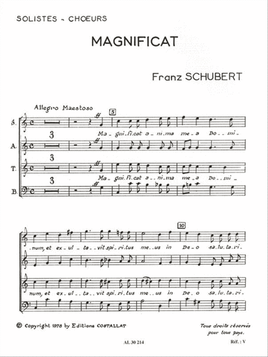 Magnificat D486 In C (choral-mixed Accompanied) 4-Part scores gallery preview page 1