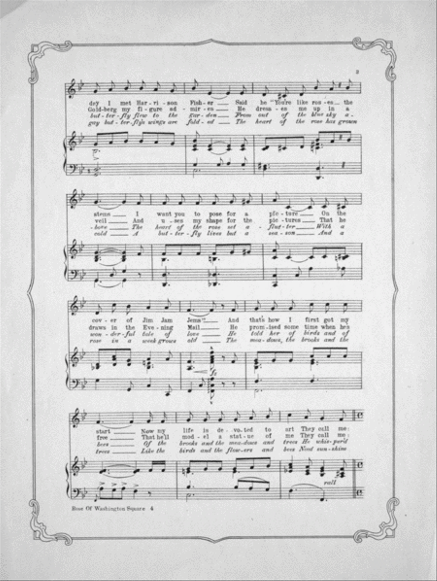 Rose of Washington Square. Song Voice scores gallery preview page 3