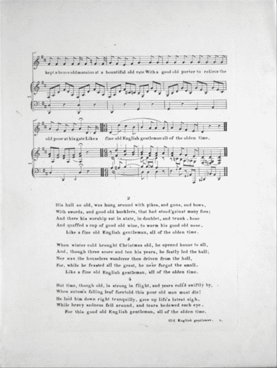 The Fine Old English Gentleman. A Song of the Olden Time Voice scores gallery preview page 2