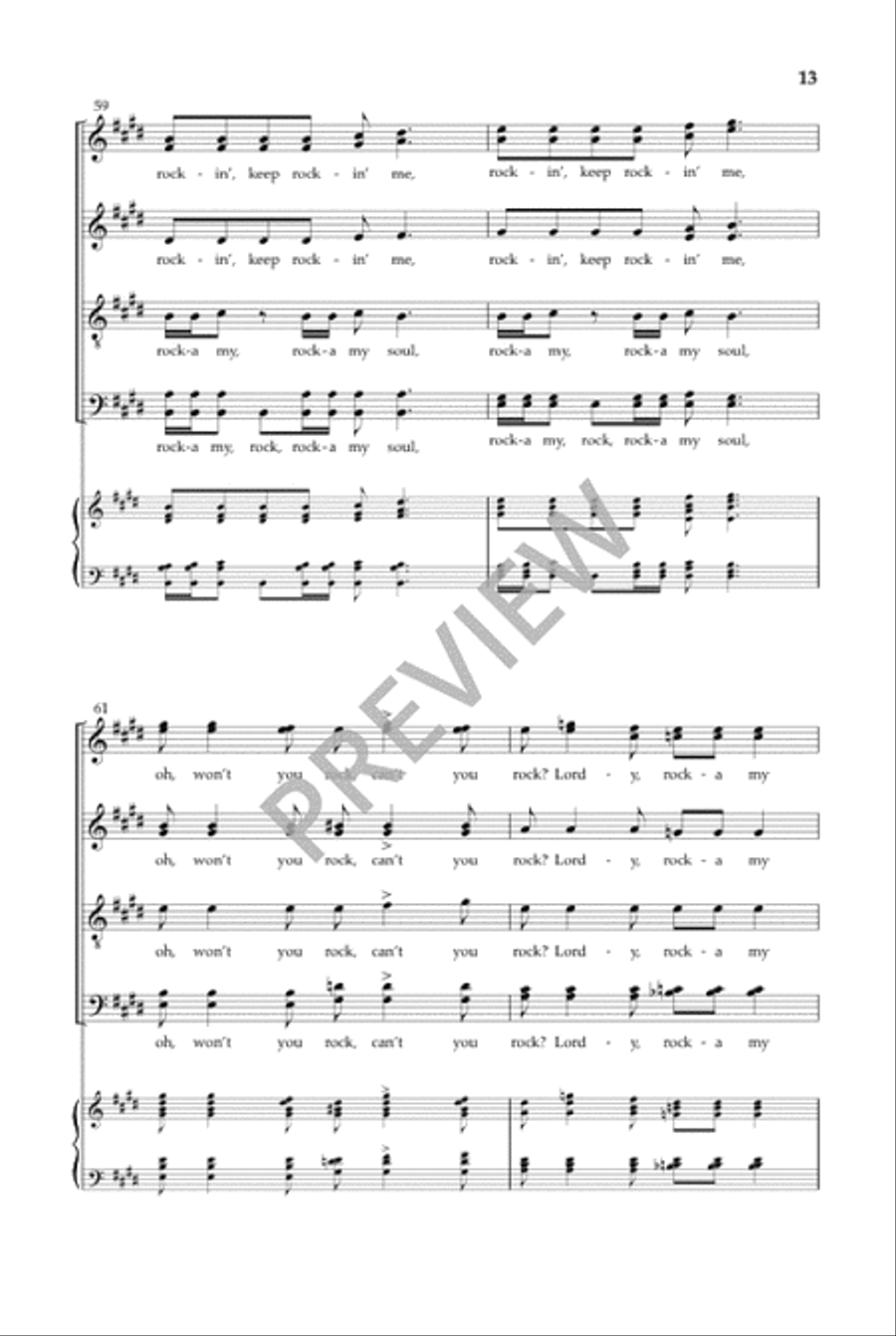 Rock-A My Soul Rock-A My Soul Divisi scores gallery preview page 14
