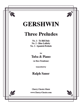 Book cover for Three Preludes for Tuba or Bass Trombone & Piano