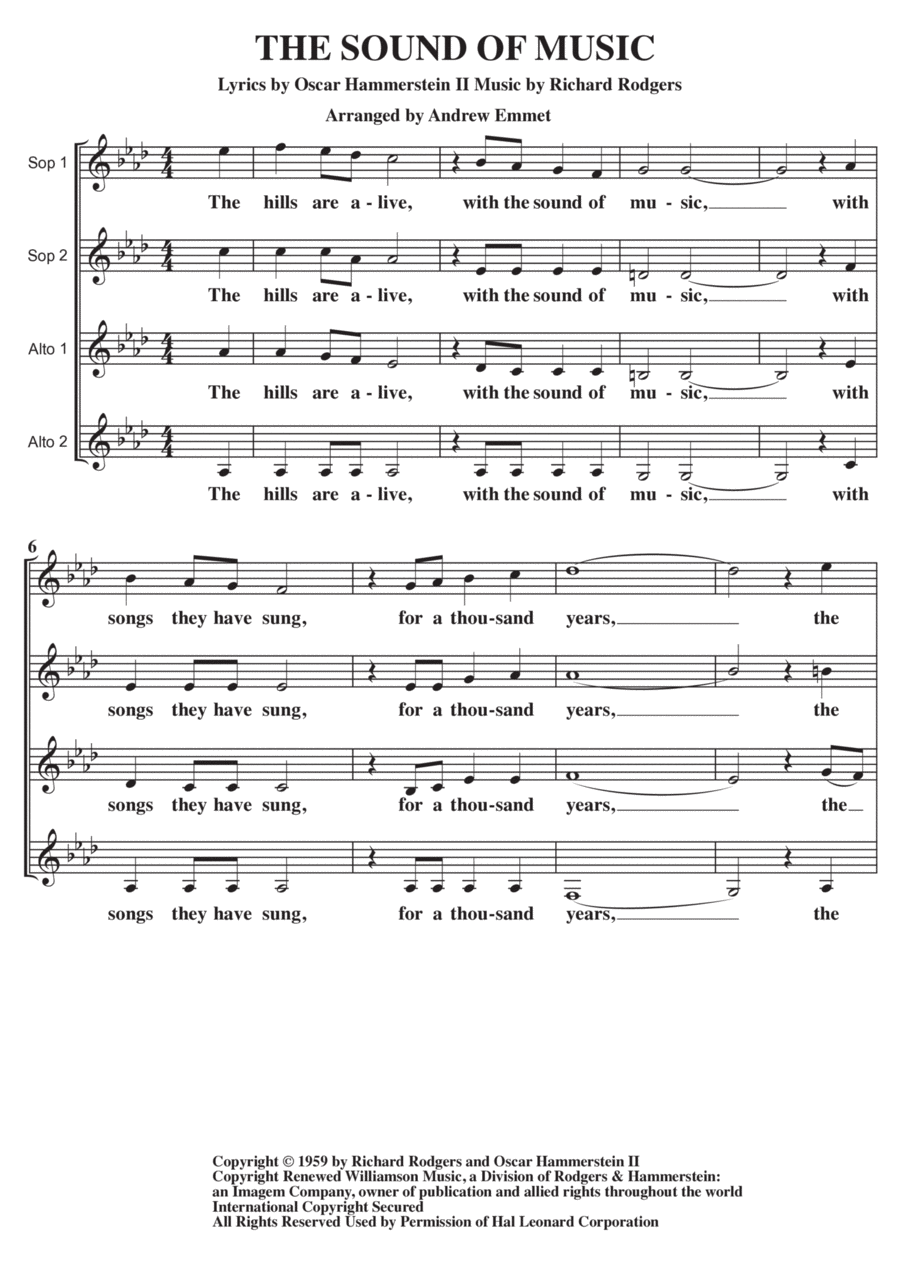 The Sound Of Music The Sound Of Music SSAA scores gallery preview page 1