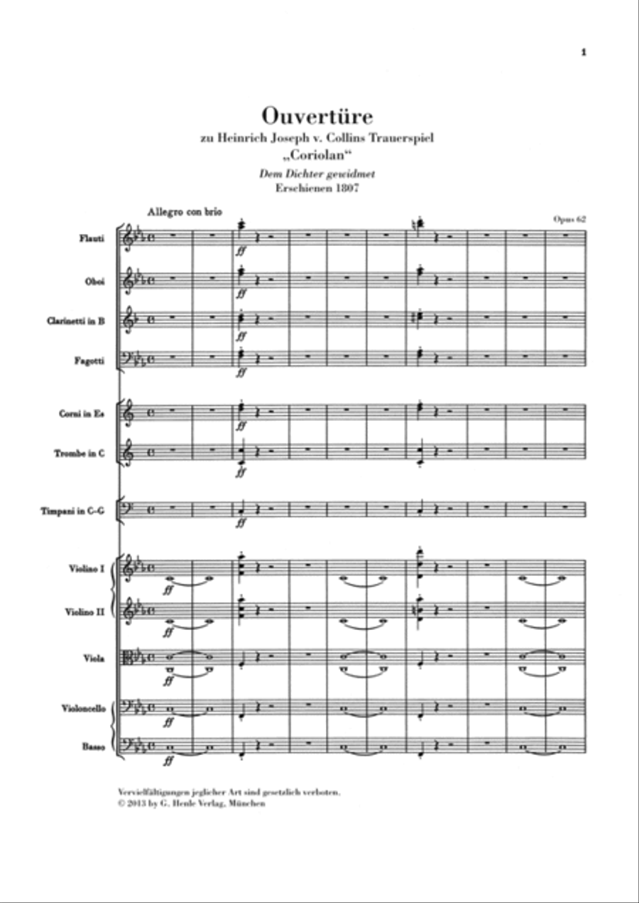 Coriolan Overture, Op. 62 Orchestra scores gallery preview page 2