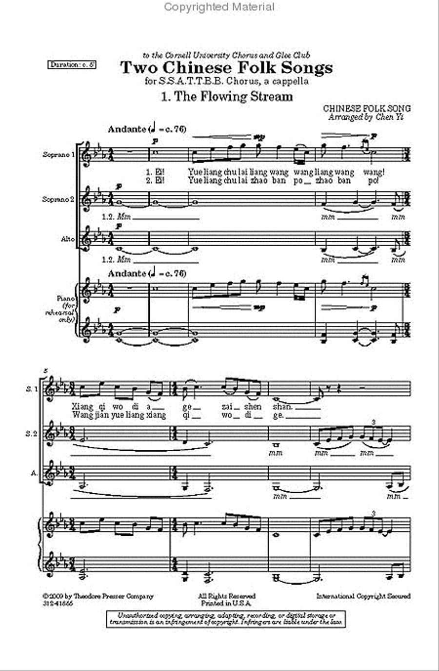 Two Chinese Folk Songs Two Chinese Folk Songs Divisi scores gallery preview page 2