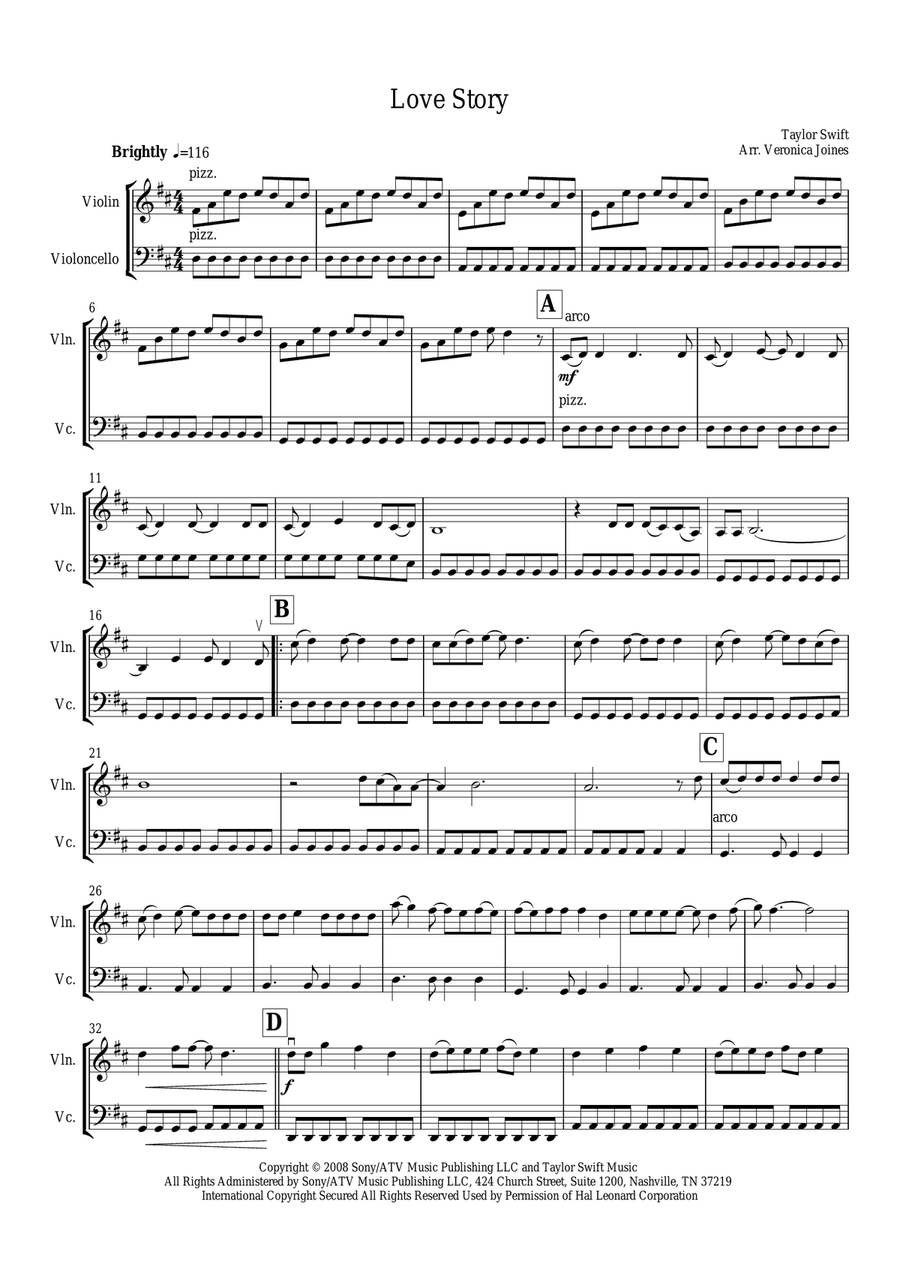 Love Story String Duet scores gallery preview page 2