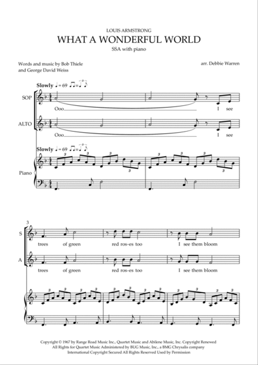 What A Wonderful World SSA scores gallery preview page 2