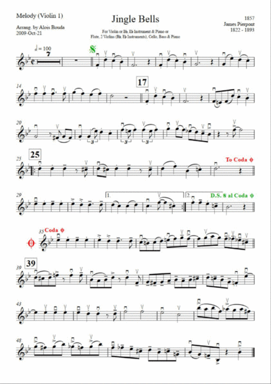 Jingle Bells (easily swinging ensemble) Small Ensemble scores gallery preview page 2
