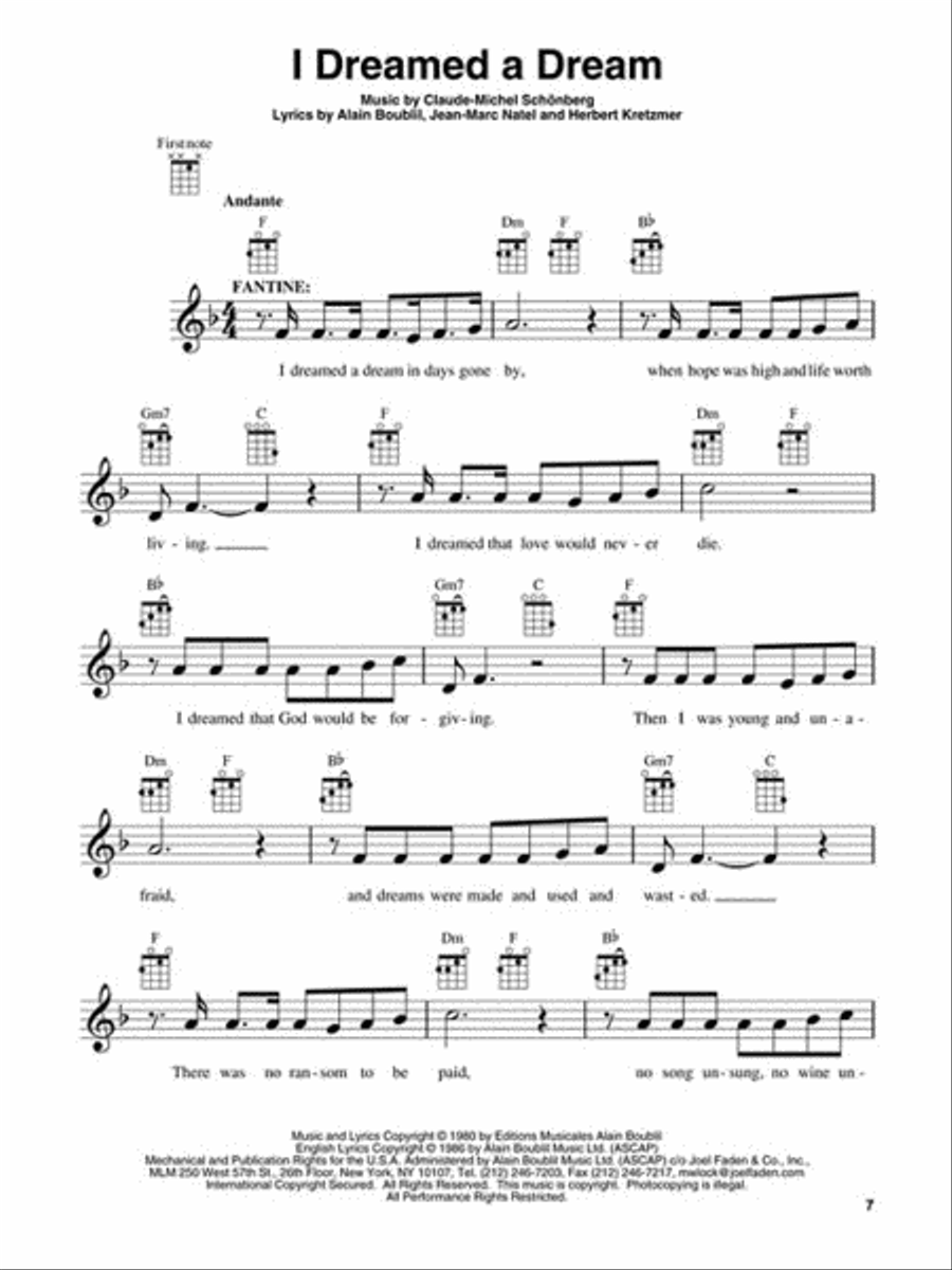 Les Miserables Les Miserables Ukulele scores gallery preview page 3