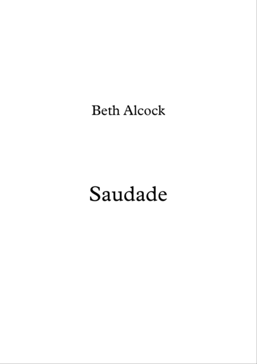 Saudade by Beth Alcock Saudade by Beth Alcock Piano Solo scores gallery preview page 1