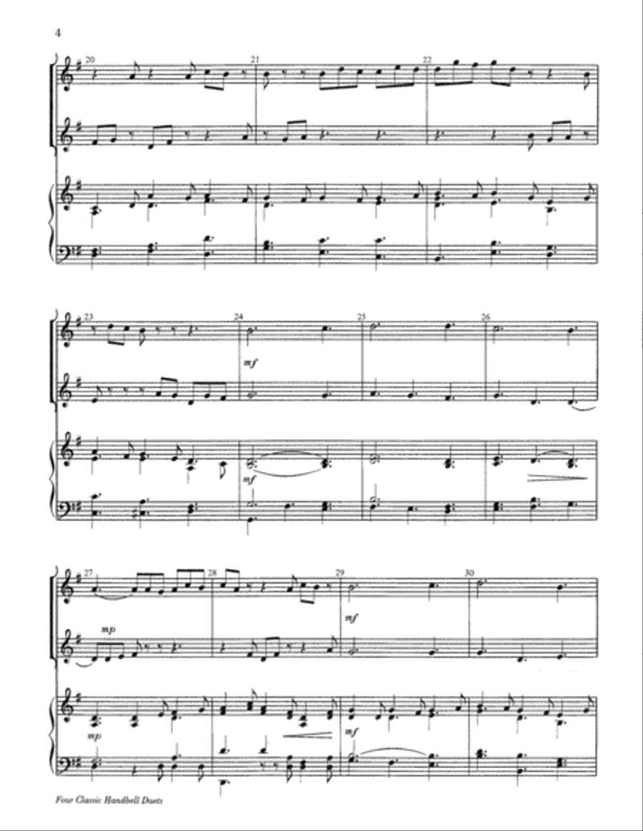 Four Classic Handbell Duets Percussion scores gallery preview page 24