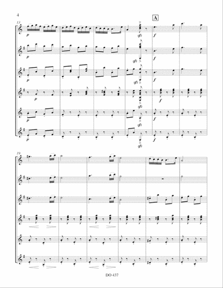 Hungarian Dance no. 5 Guitar Ensemble scores gallery preview page 4