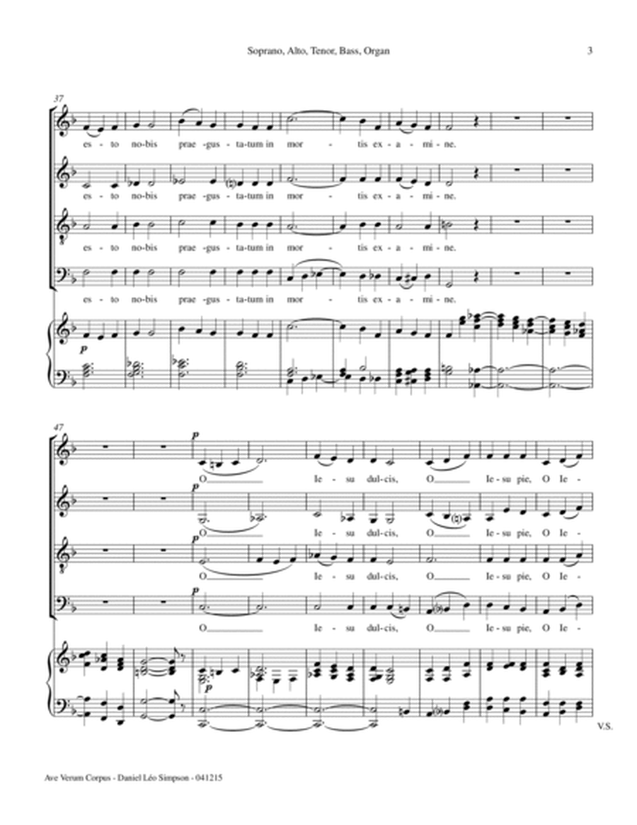 Ave Verum Corpus (Full Score & Parts and SATB/Organ score) image number null
