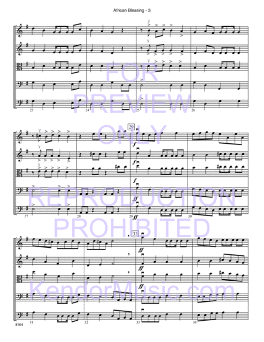 African Blessing (Bwana Awabariki) (Full Score) String Orchestra scores gallery preview page 4
