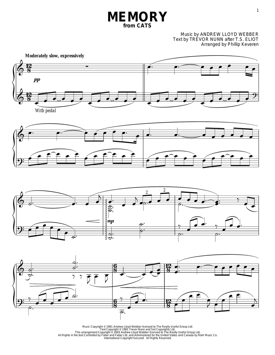 Memory (from Cats) (arr. Phillip Keveren)