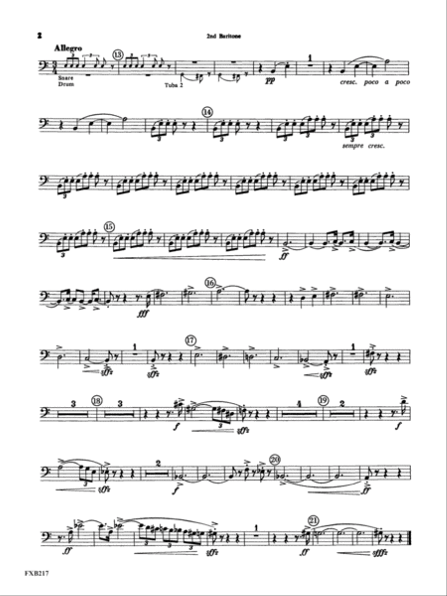Symphony for Brass and Percussion: 2nd Baritone B.C. Concert Band scores gallery preview page 2