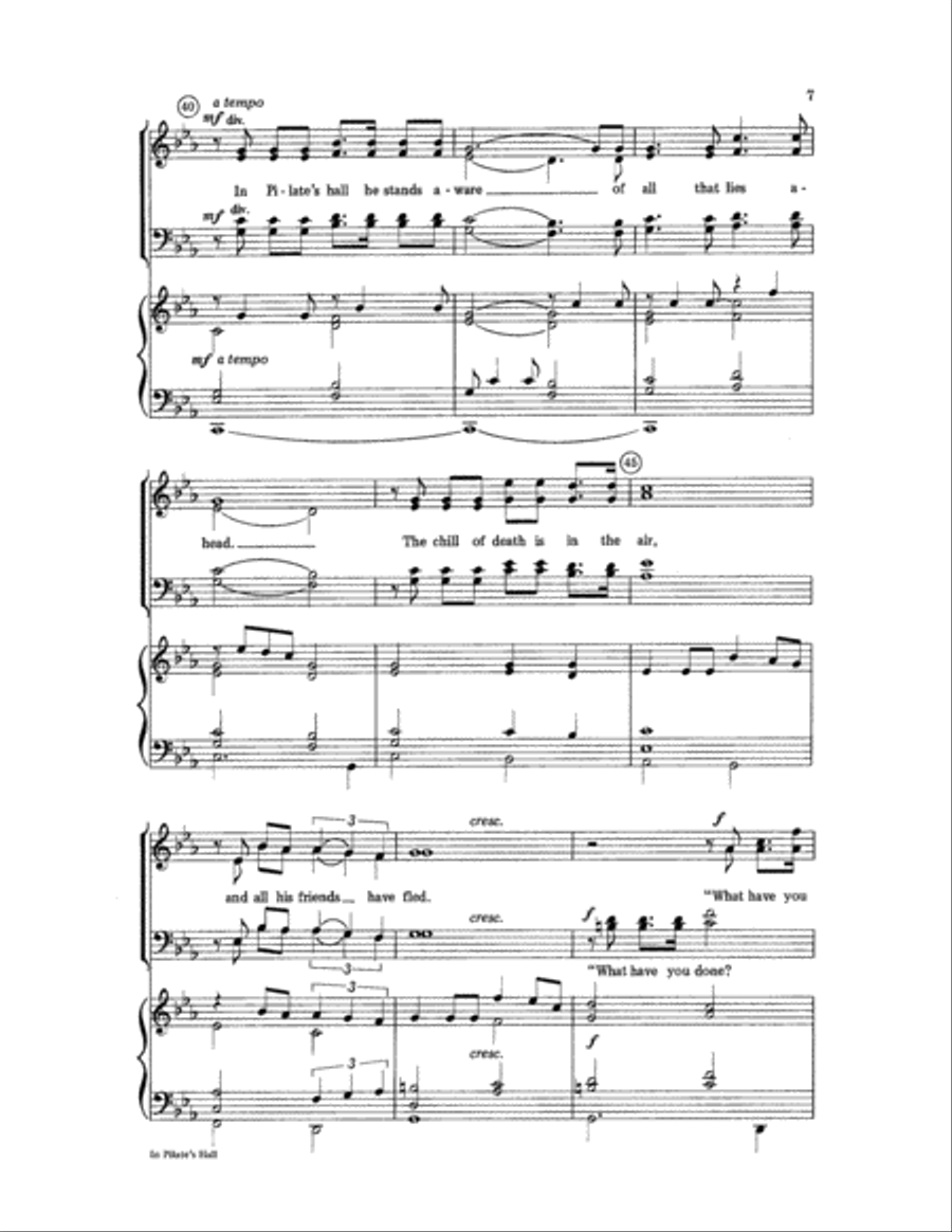 In Pilate's Hall In Pilate's Hall 4-Part scores gallery preview page 7