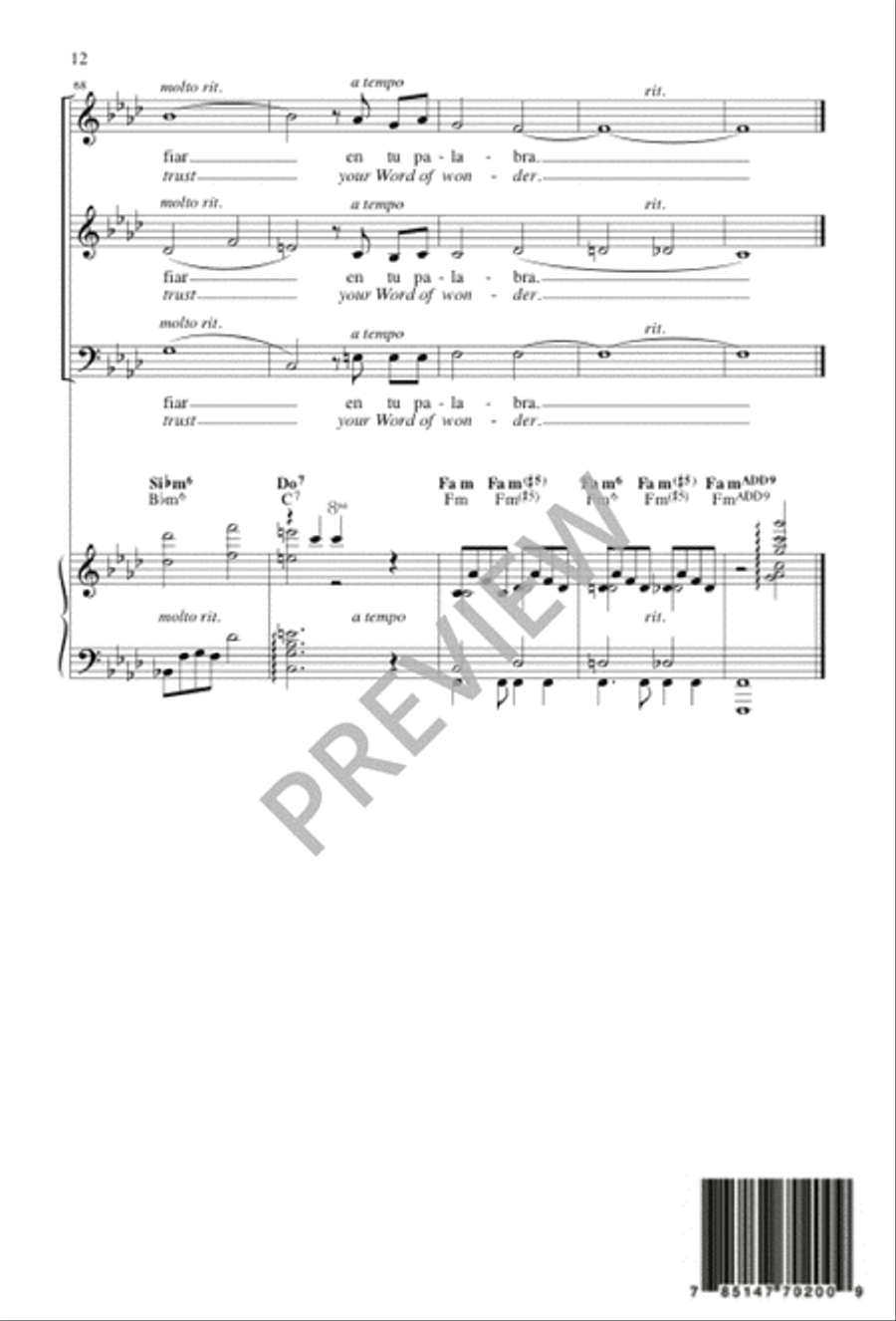 Yo Sé Que Sé / I Think I Know 3-Part scores gallery preview page 12