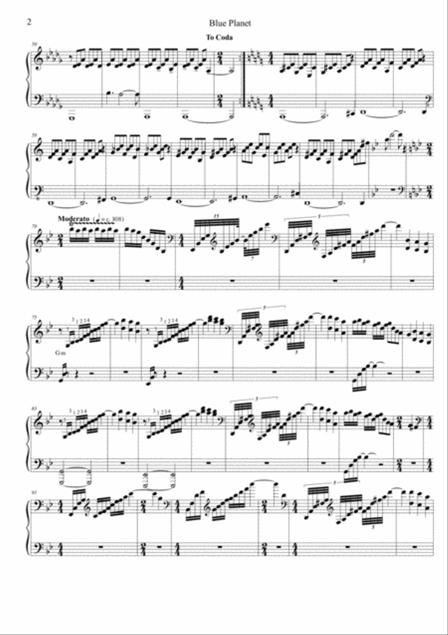Blue Planet 3.0 Piano Solo scores gallery preview page 2