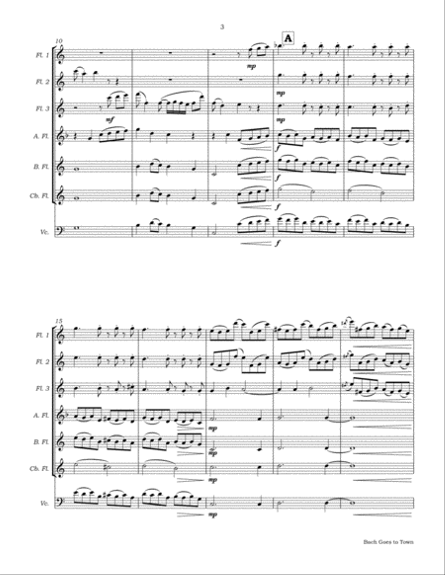 Bach Goes To Town Flute Choir scores gallery preview page 6