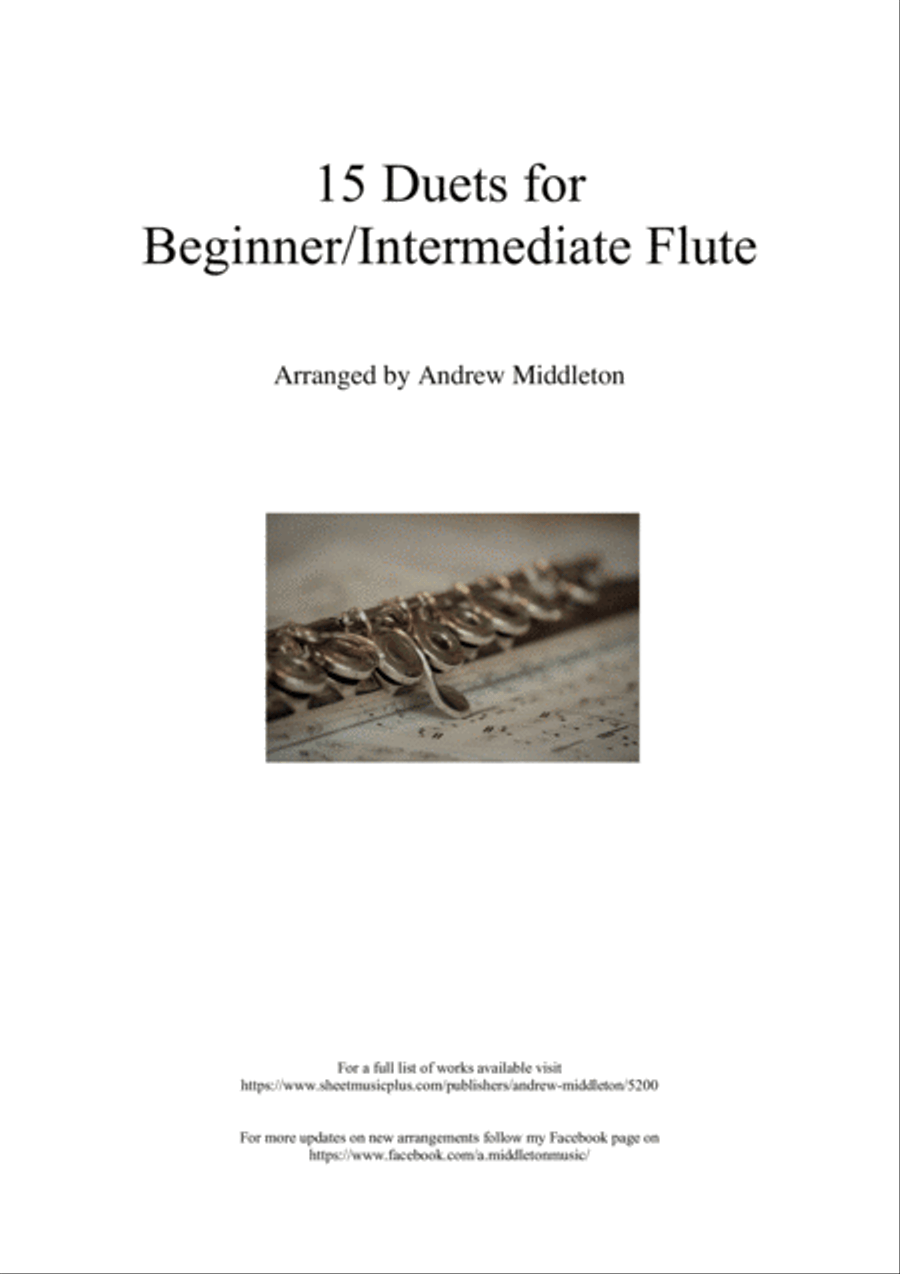 15 Duets for Beginner/Intermediate Flute Flute Duet scores gallery preview page 1
