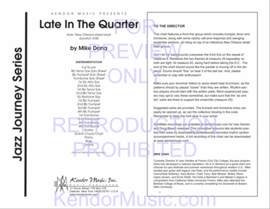 Late In The Quarter Jazz Ensemble scores gallery preview page 2