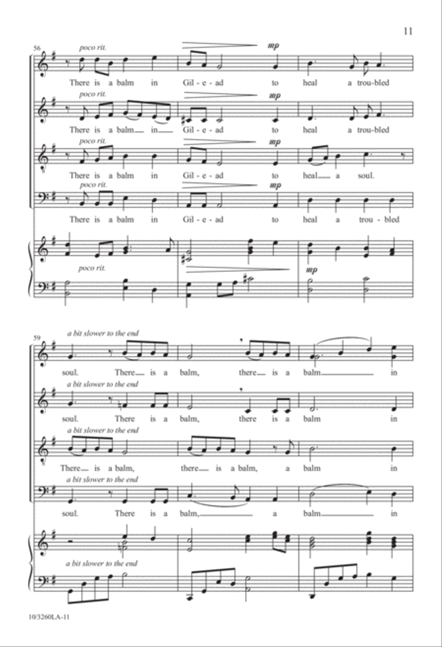 There Is a Balm in Gilead 4-Part scores gallery preview page 11