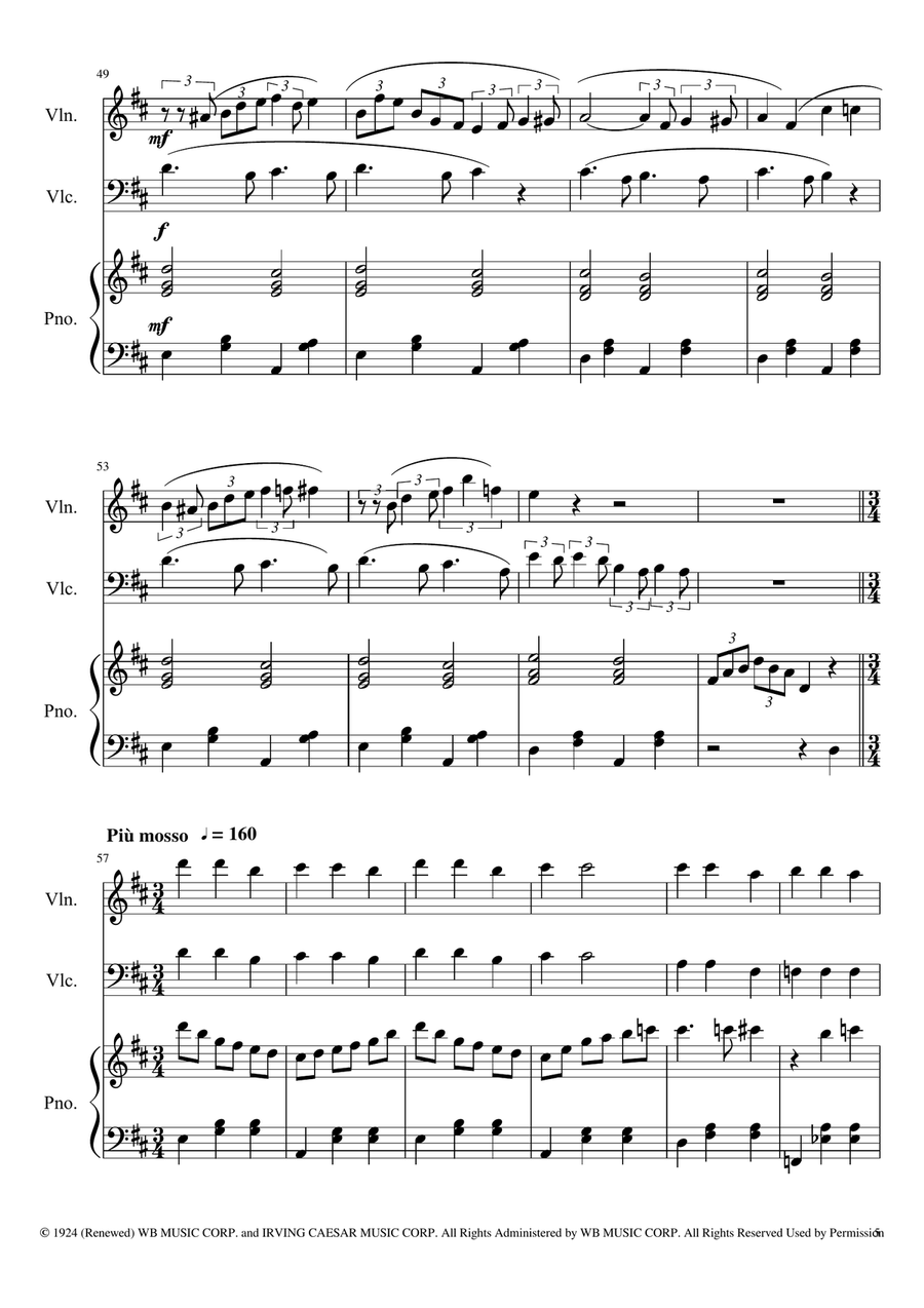Tea For Two Piano Trio scores gallery preview page 5