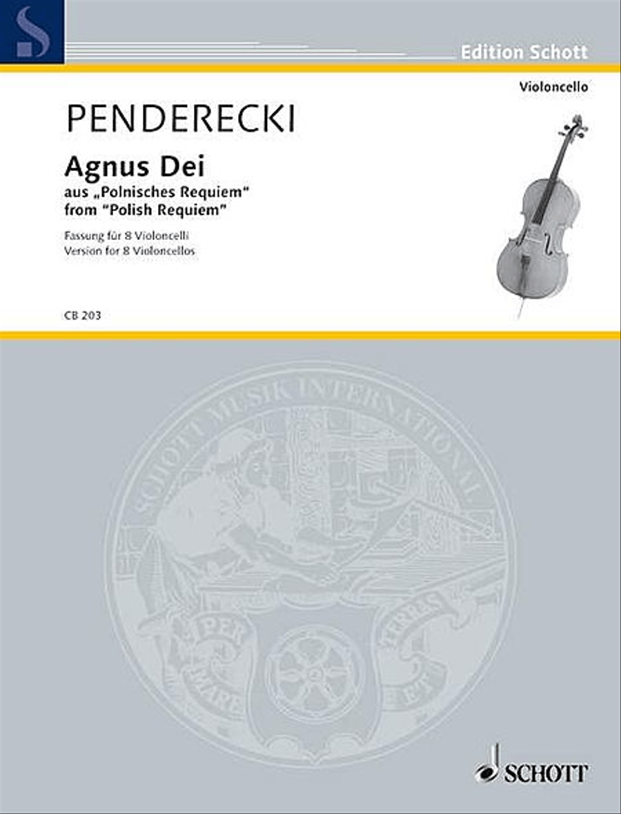 Agnus Dei From “polish Requiem” Version For 8 Cellos Cello scores gallery preview page 1