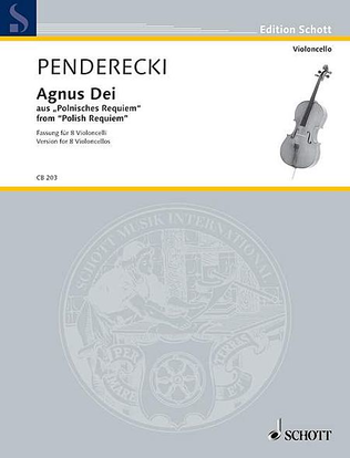 Book cover for Agnus Dei From "polish Requiem" Version For 8 Cellos