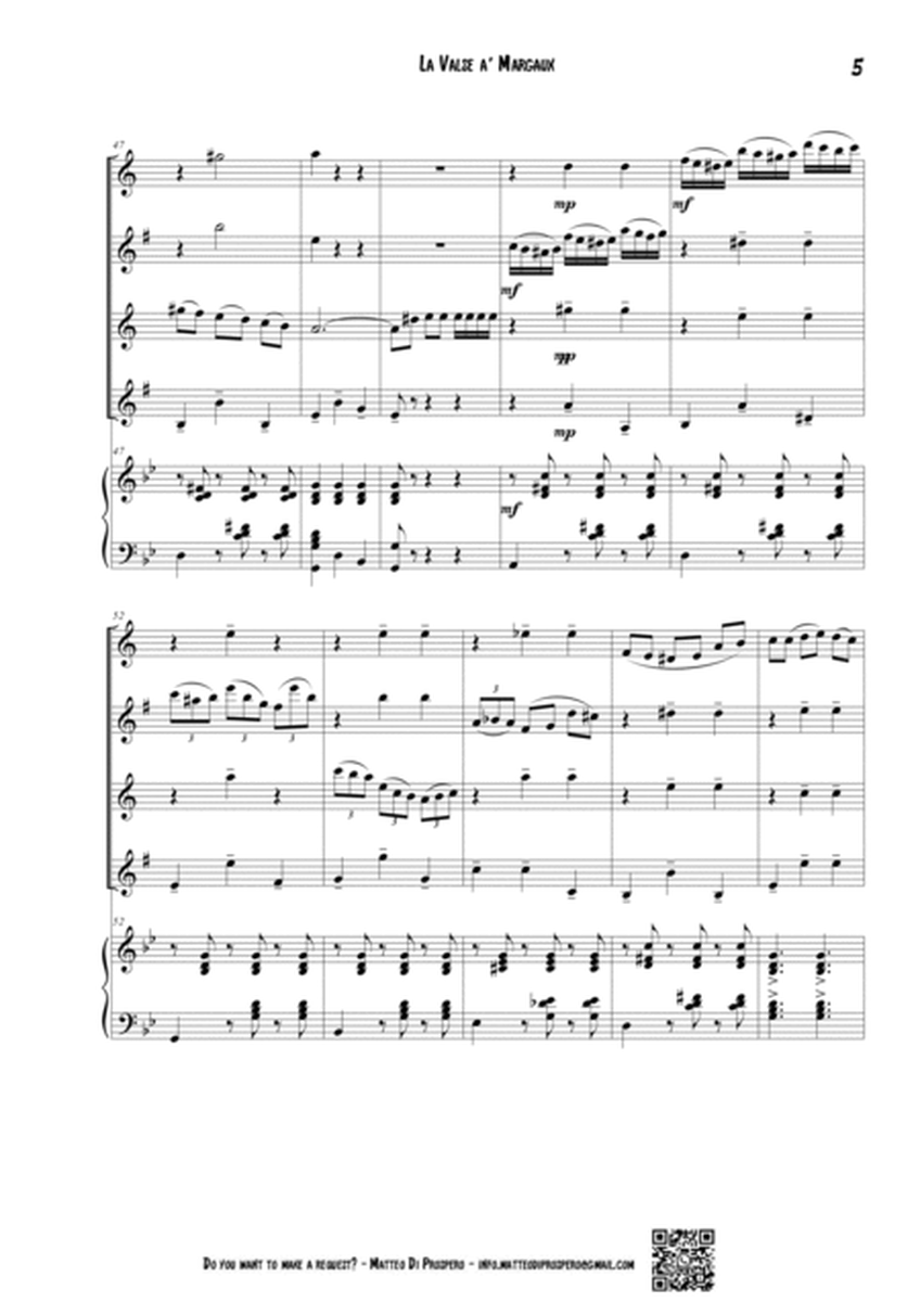 (R. Galliano) La Valse à Margaux per Quartetto di Sassofoni e Pianoforte