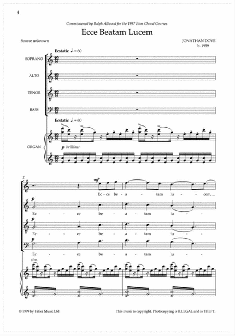 Ecce Beatam Lucem 4-Part scores gallery preview page 2