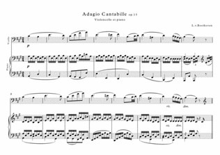 Adagio Cantabille op13 Beethoven Cello Piano duet