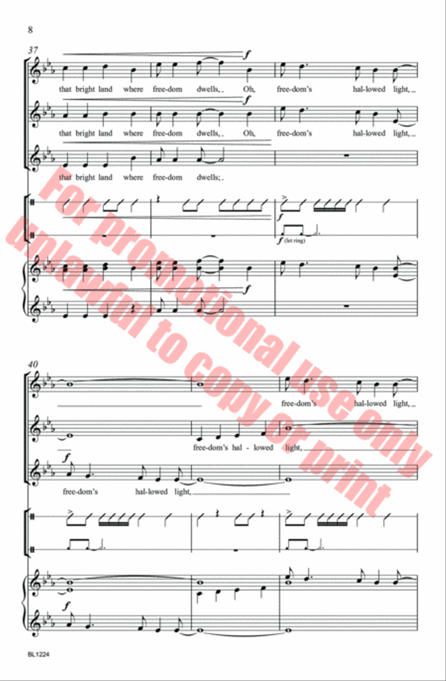 Freedom's Hallowed Light SSA scores gallery preview page 8