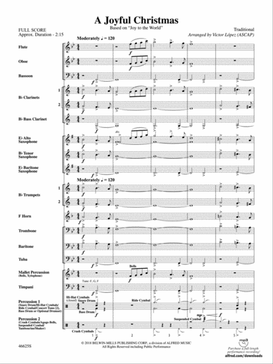 A Joyful Christmas: Score Concert Band scores gallery preview page 3