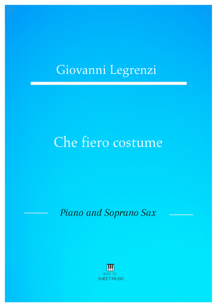 Legrenzi - Che fiero costume (Piano and Soprano Sax) image number null