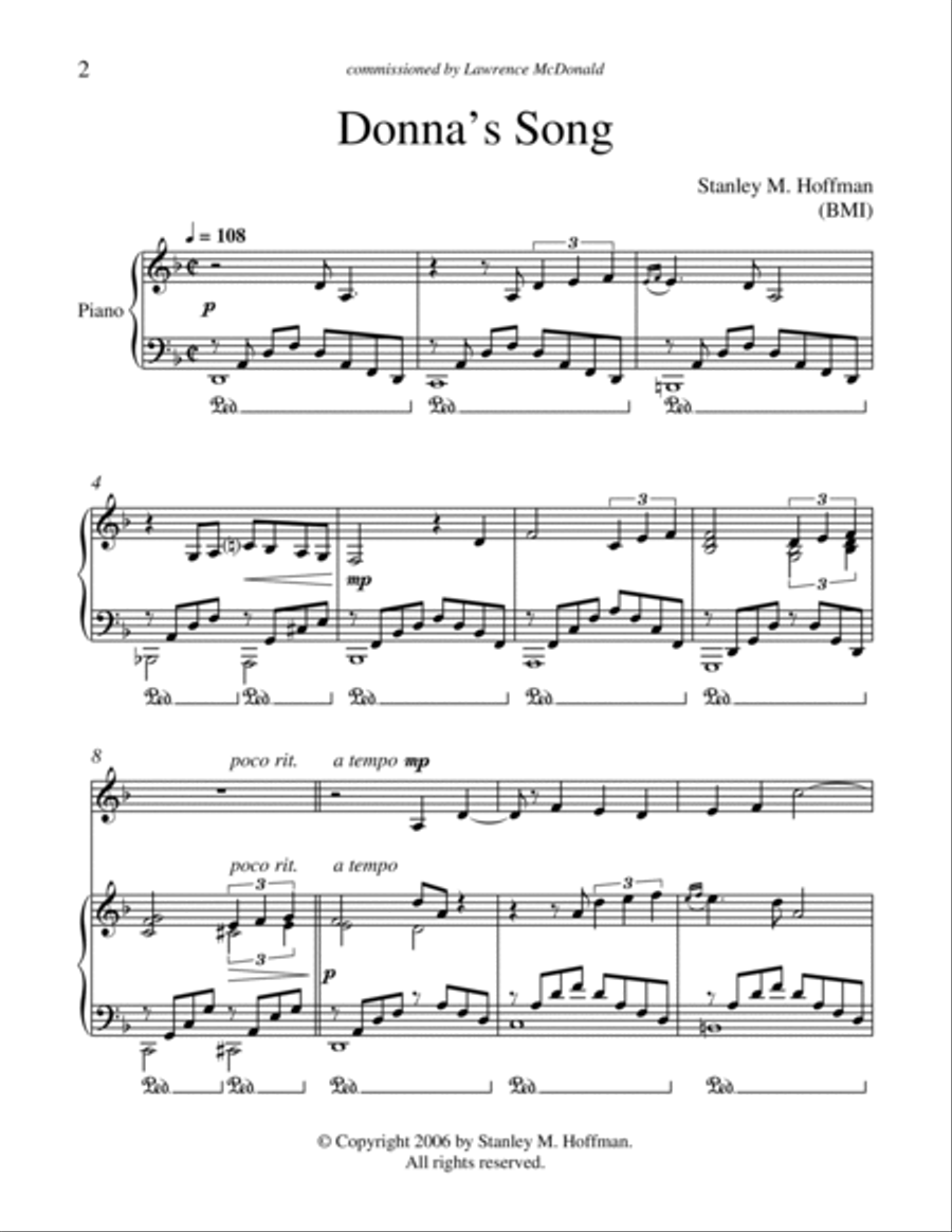 Donna's Song Piano scores gallery preview page 2