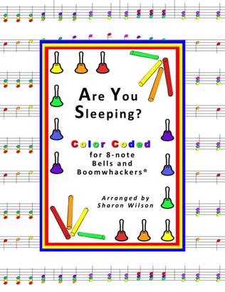 Book cover for “Are You Sleeping?” for 8-note Bells and Boomwhackers® (with Color Coded Notes)