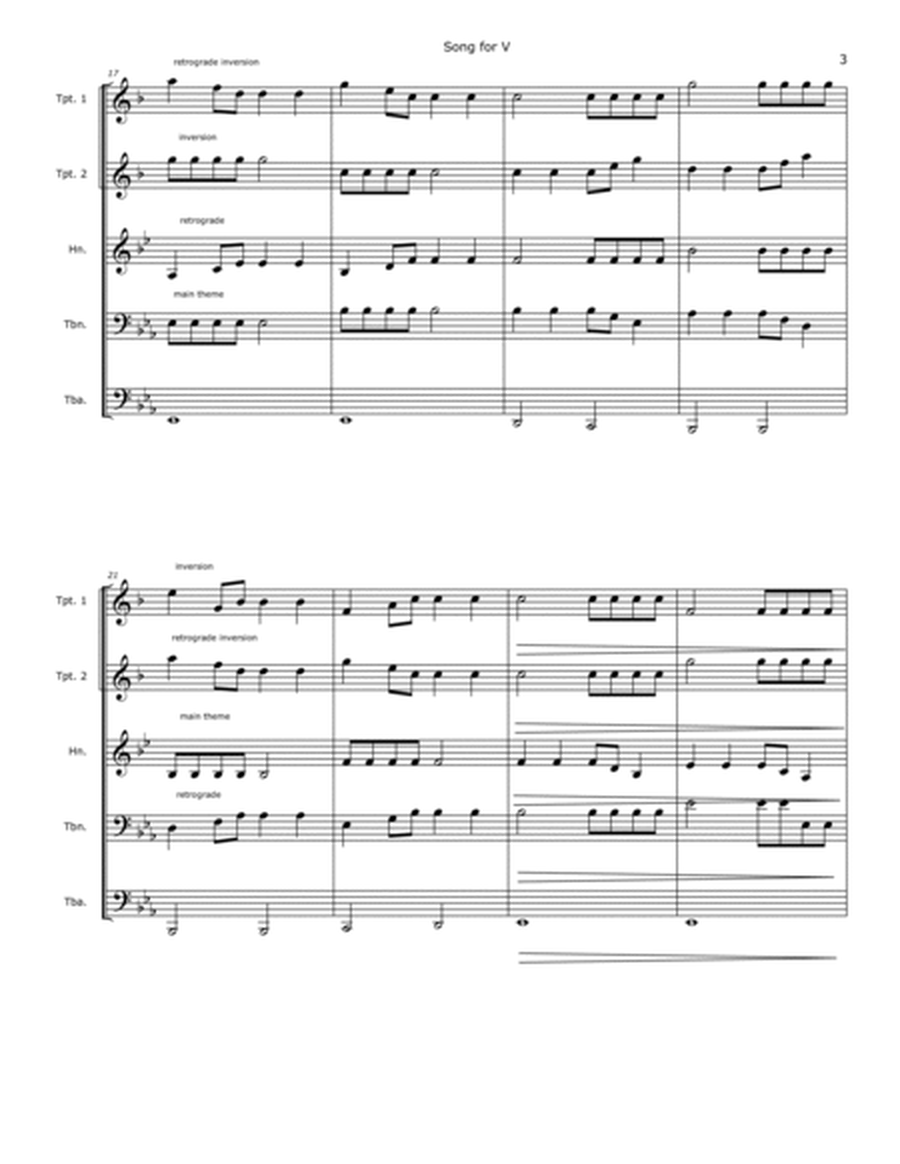 Song for V for Brass Quintet